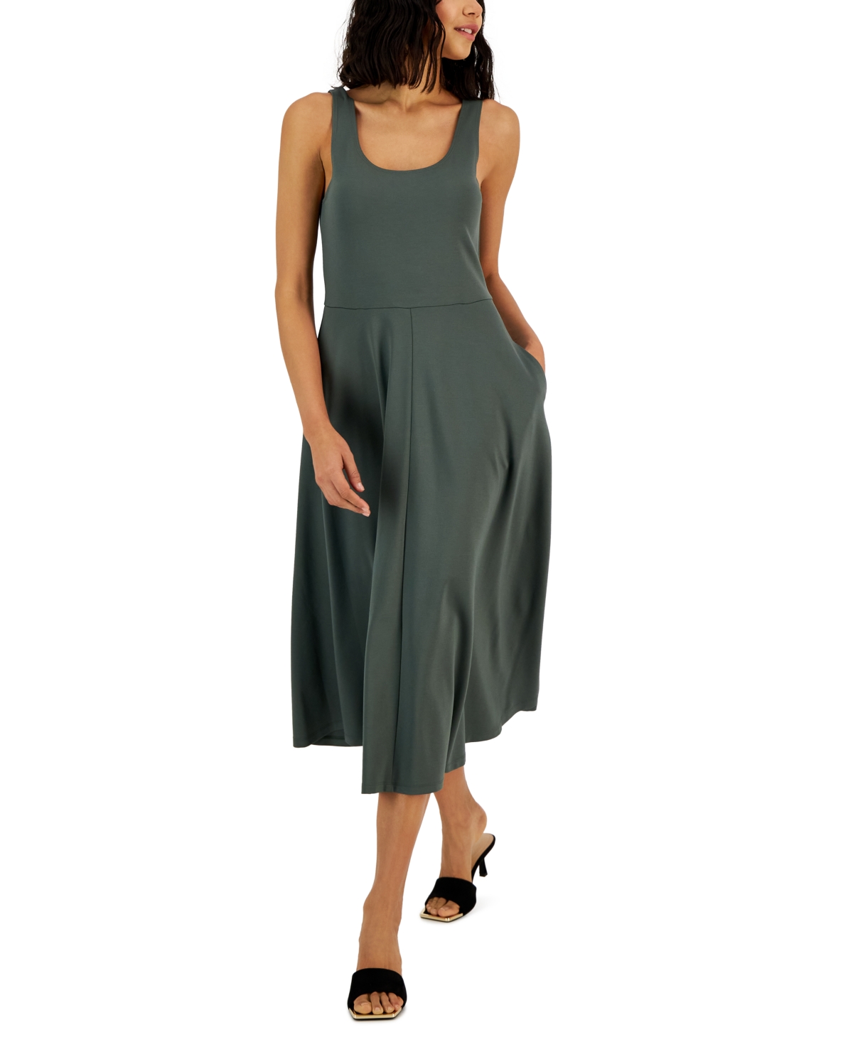 Alfani Women's Sleeveless Midi Dress, Created For Macy's In Lush Sage