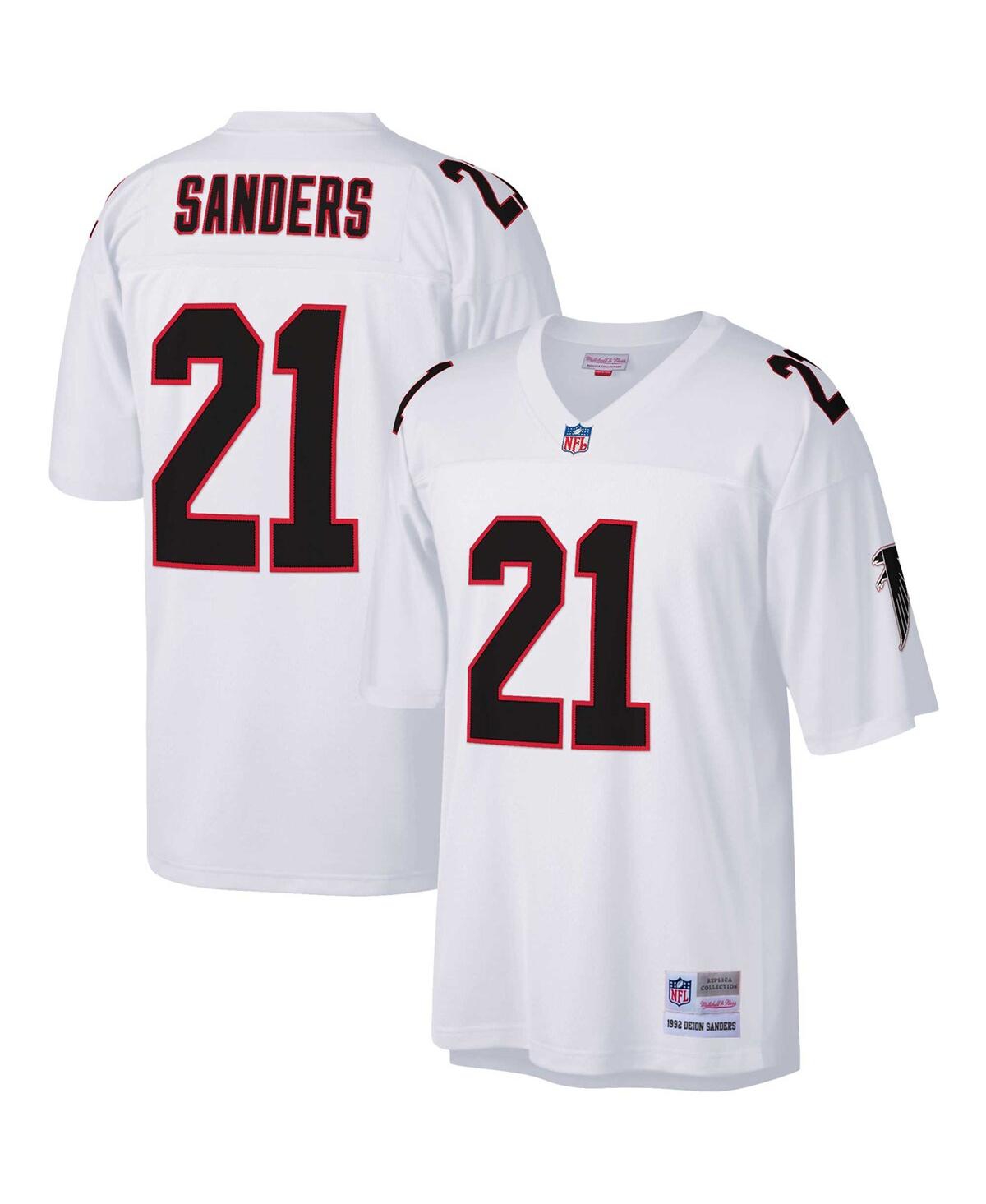 Men's Mitchell & Ness Deion SandersAtlanta Falcons Big and Tall 1992 Retired Player Replica Jersey - White