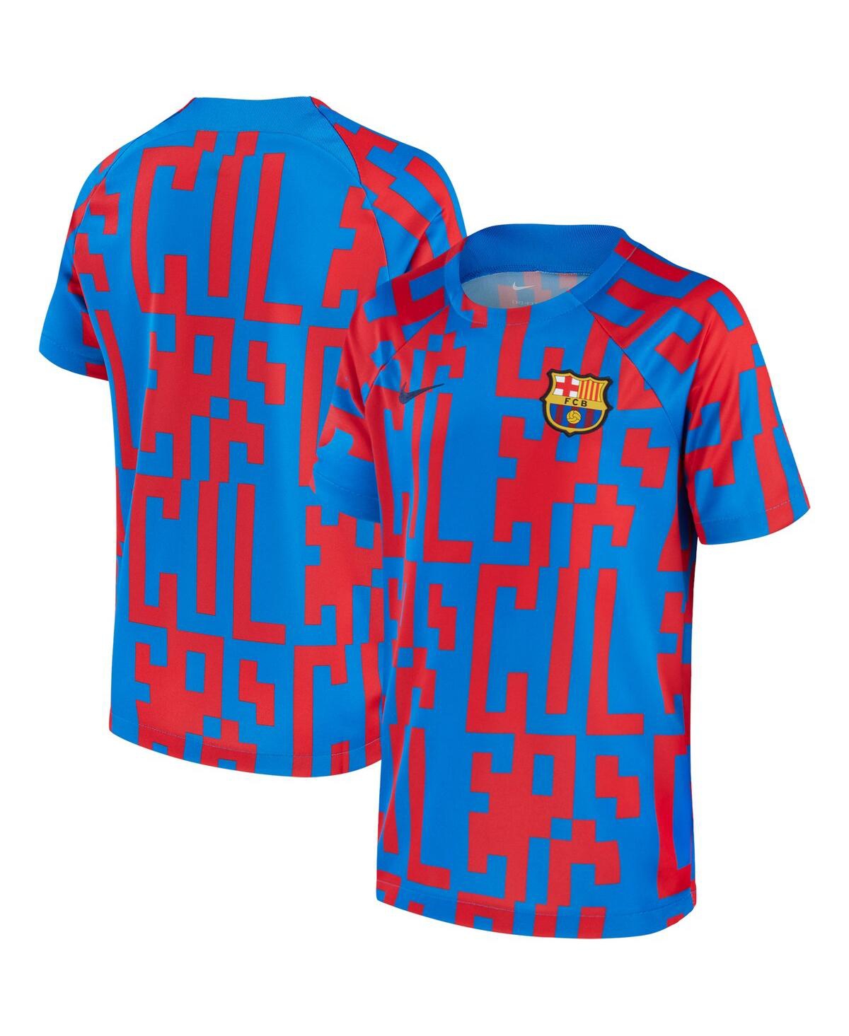 Boys Youth Nike Blue Barcelona 2022 Pre-Match Raglan Performance Top