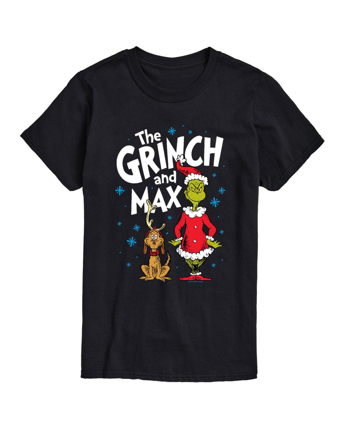 Airwaves Men's Dr. Seuss The Grinch And Max Graphic T-shirt In Black