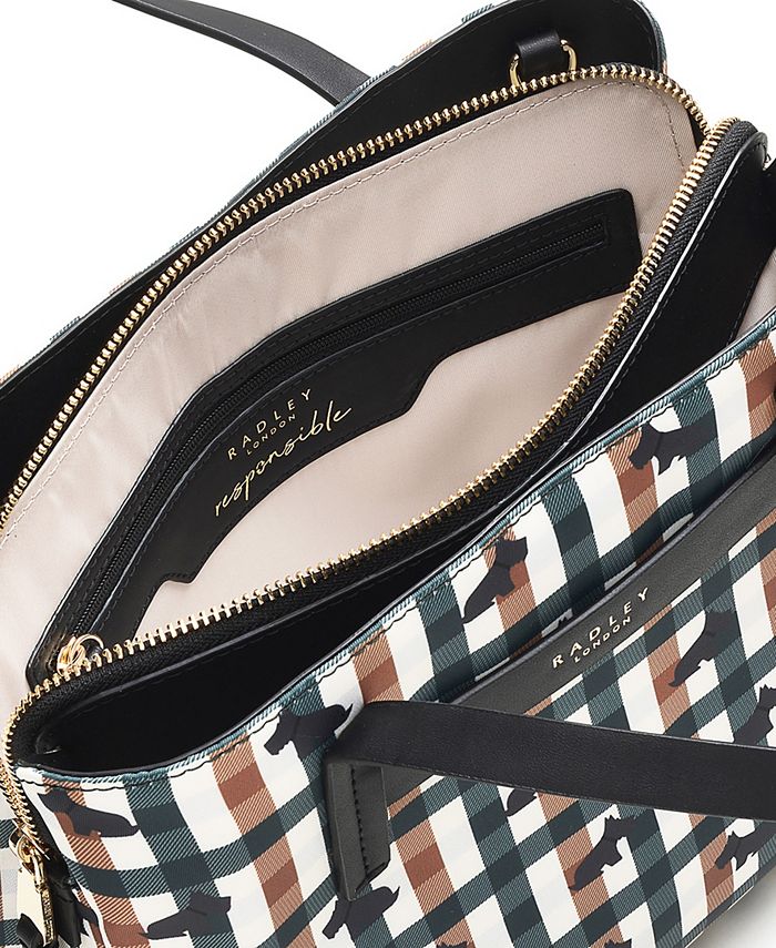Radley London Women's Finsbury Park Checked Dog Zip Top Satchel Macy's