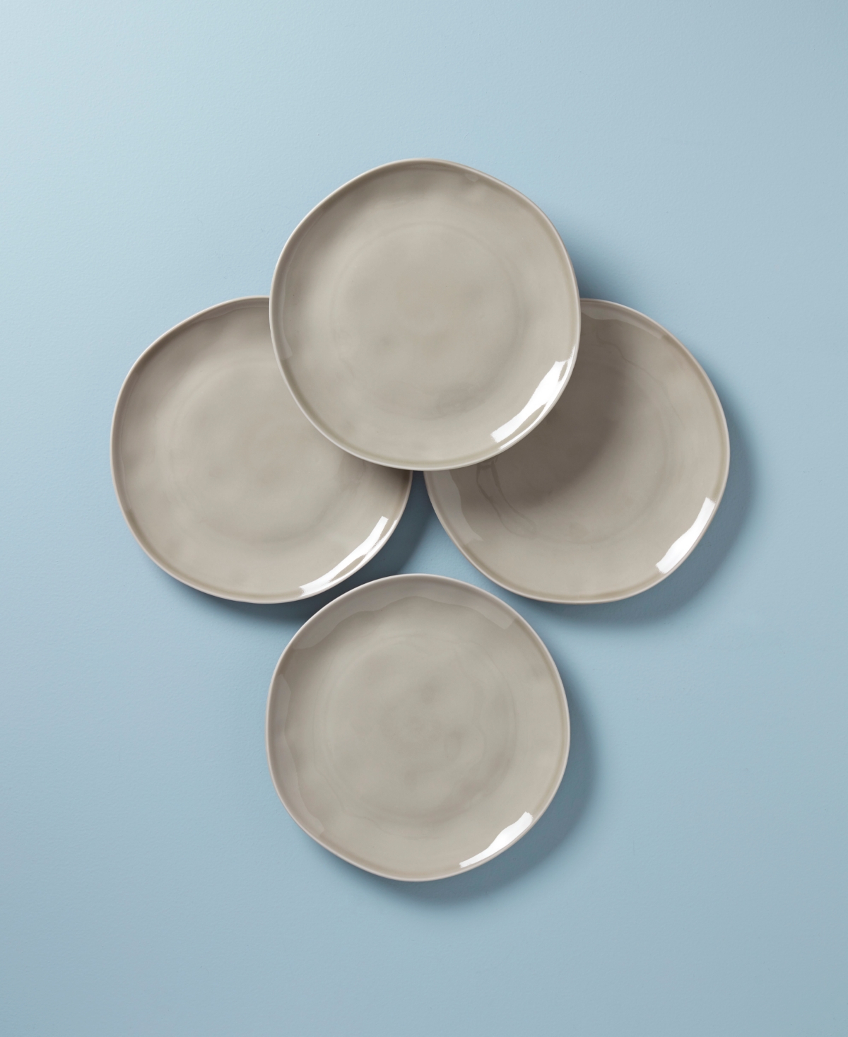 Lenox Bay Colors Solid Dinner Plates, Set Of 4 In Gray