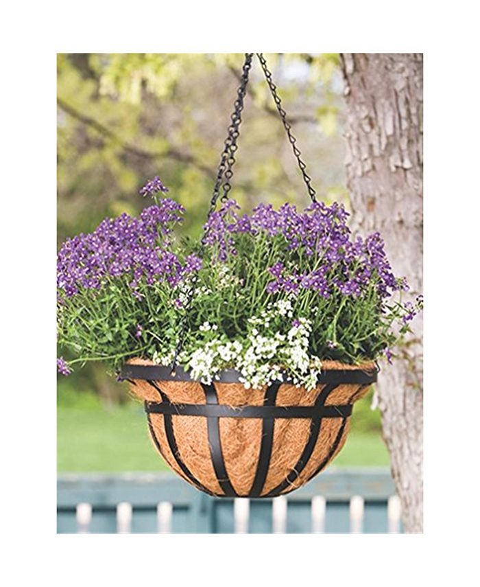 Panacea Products Flat Iron Series 14Inch Hanging Basket, Black Macy's