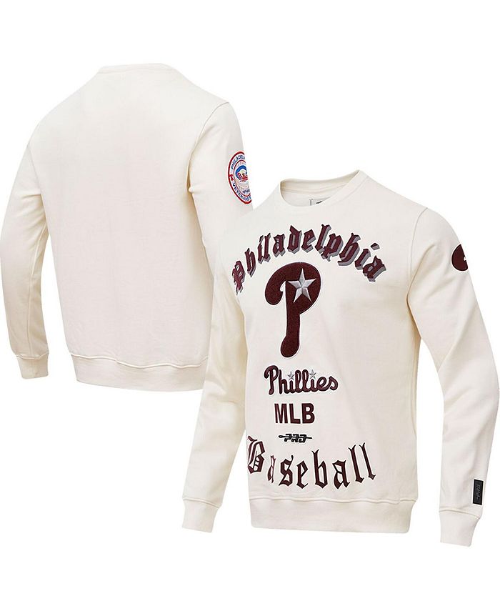 Men's Philadelphia Phillies Pro Standard Cream Cooperstown Collection Retro  Old English Pullover Sweatshirt