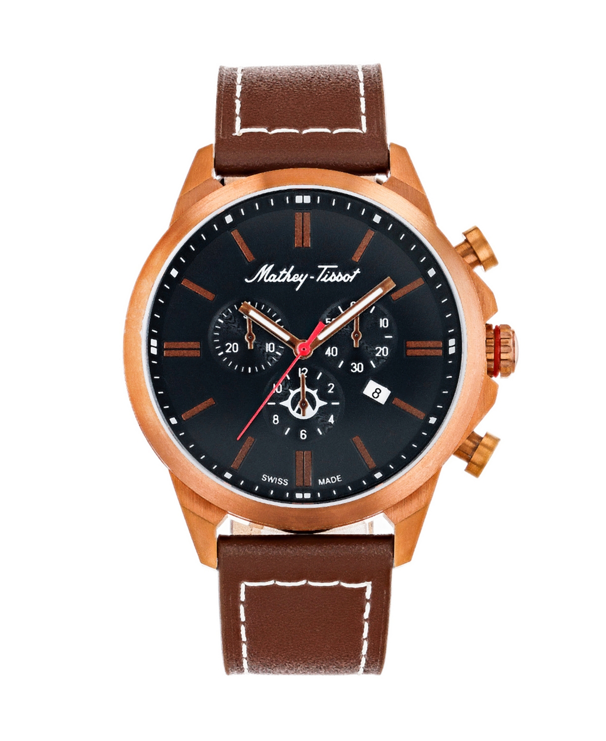 Men's Field Scout Collection Chronograph Brown Genuine Leather Watch, 45mm - Brown