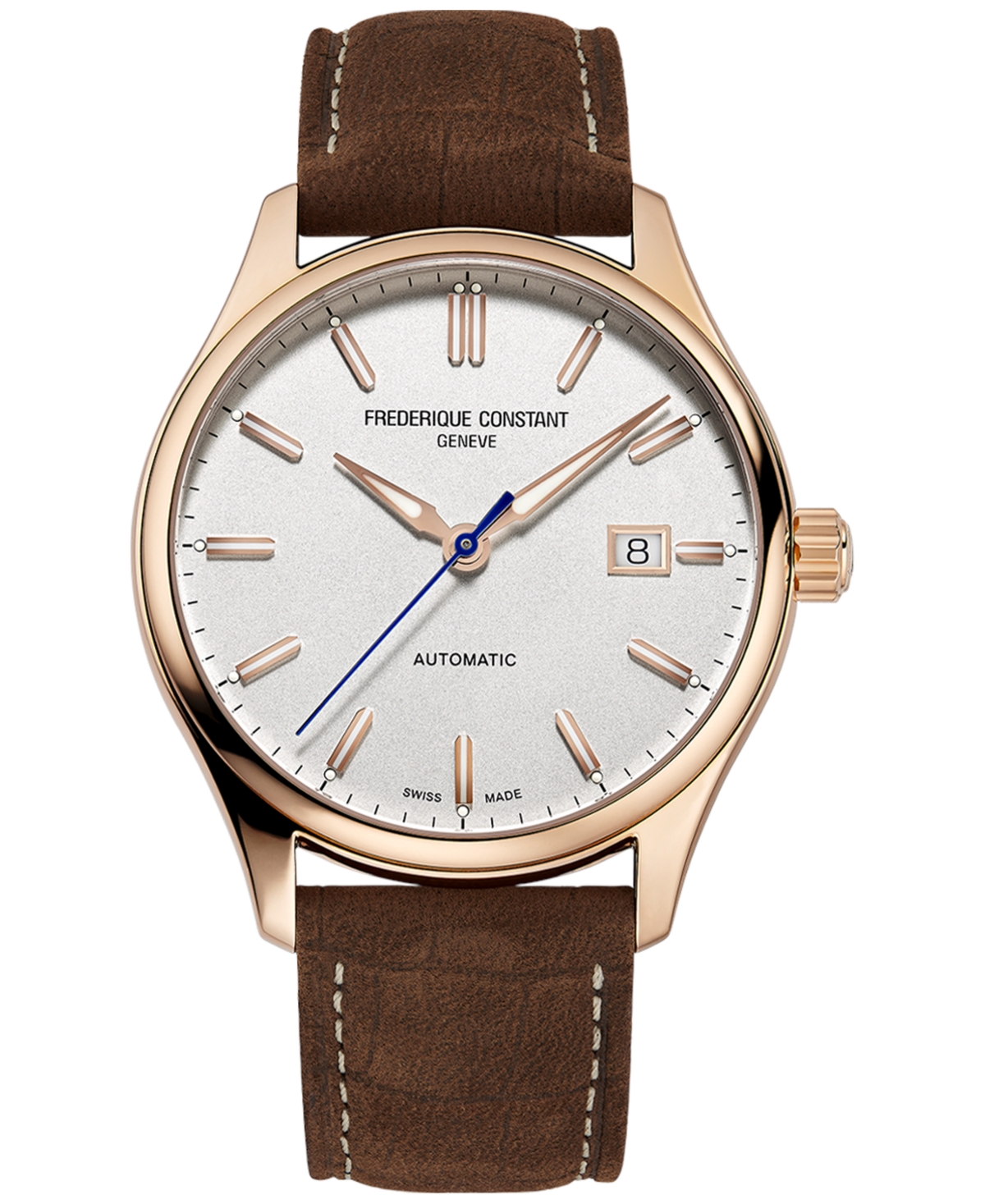 Frederique Constant Men's Swiss Automatic Classic Index Brown Leather Strap Watch 40mm