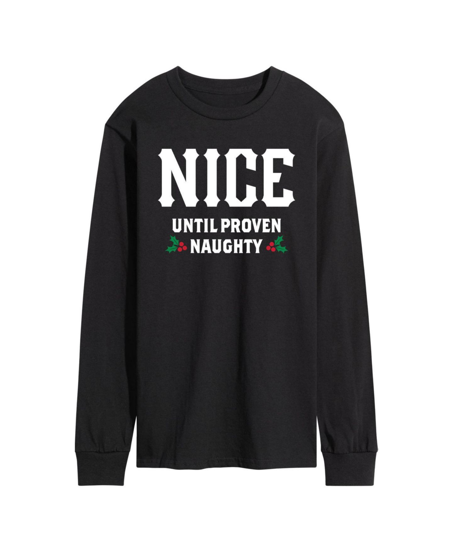Мужская футболка AIRWAVES Nice Until Proven Naughty Long Sleeve, цвет: Чёрный — фото 1