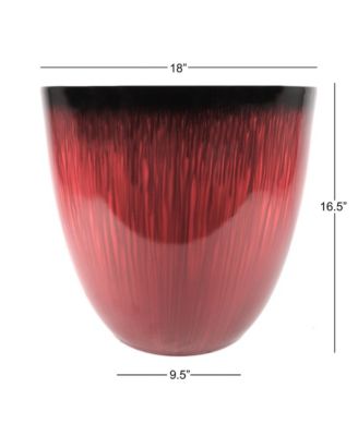 Gardeners Select Egg Shaped Planter Flower Box 18in Red