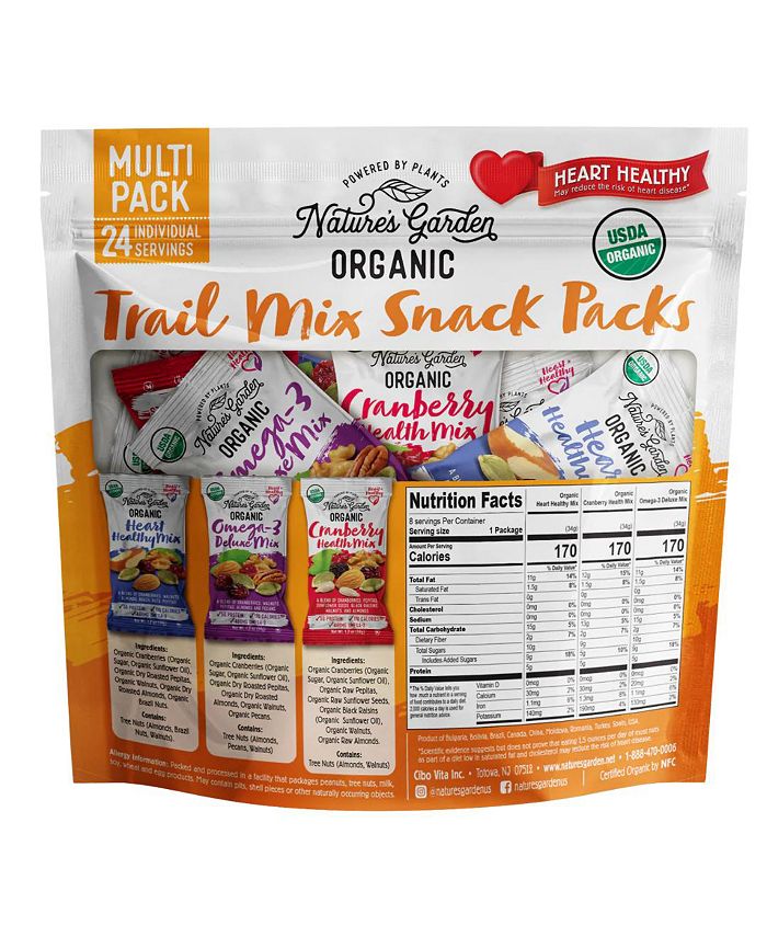 Nature's Garden Organic Trail Mix Snack Packs Pack of 3 Macy's