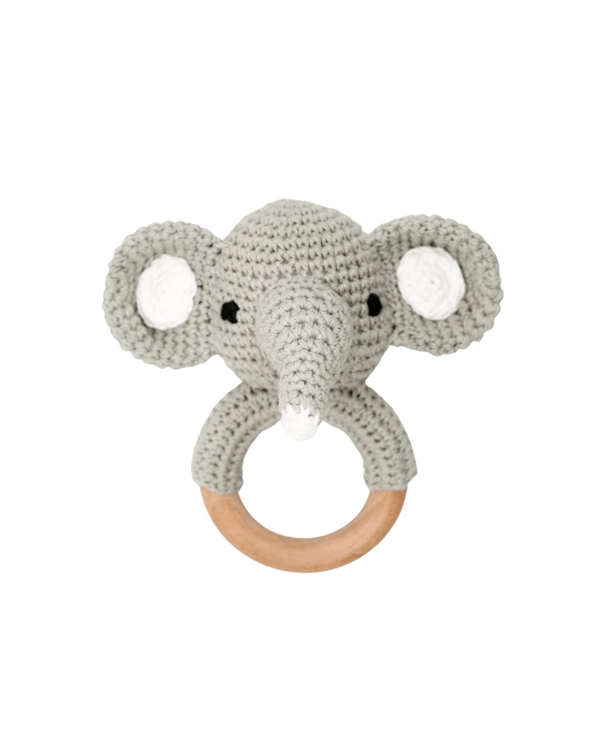 Embe Babies' Animal Wooden Rattle Elephant By