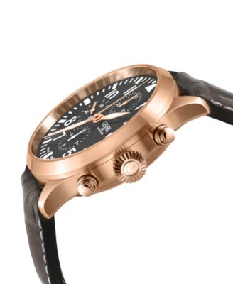 Men's Vaughn Swiss Automatic Brown Italian Leather Strap Watch 44mm