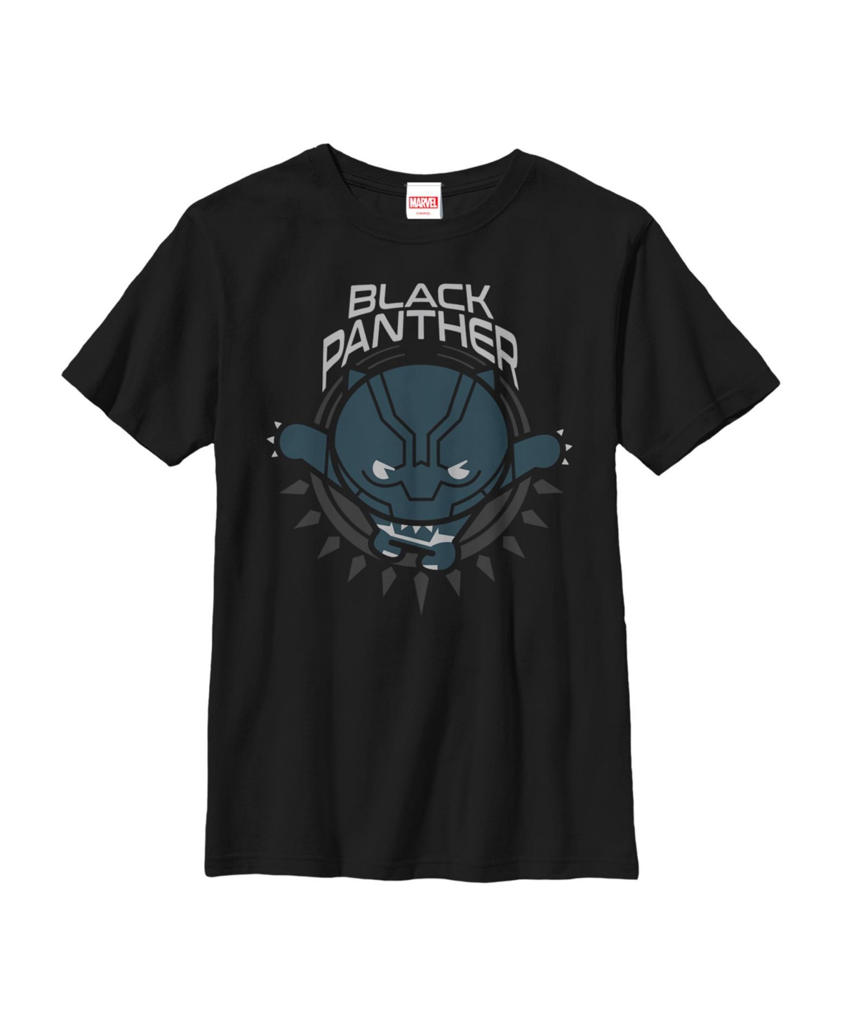 Boy's Marvel Black Panther Kawaii Child T-Shirt - Black