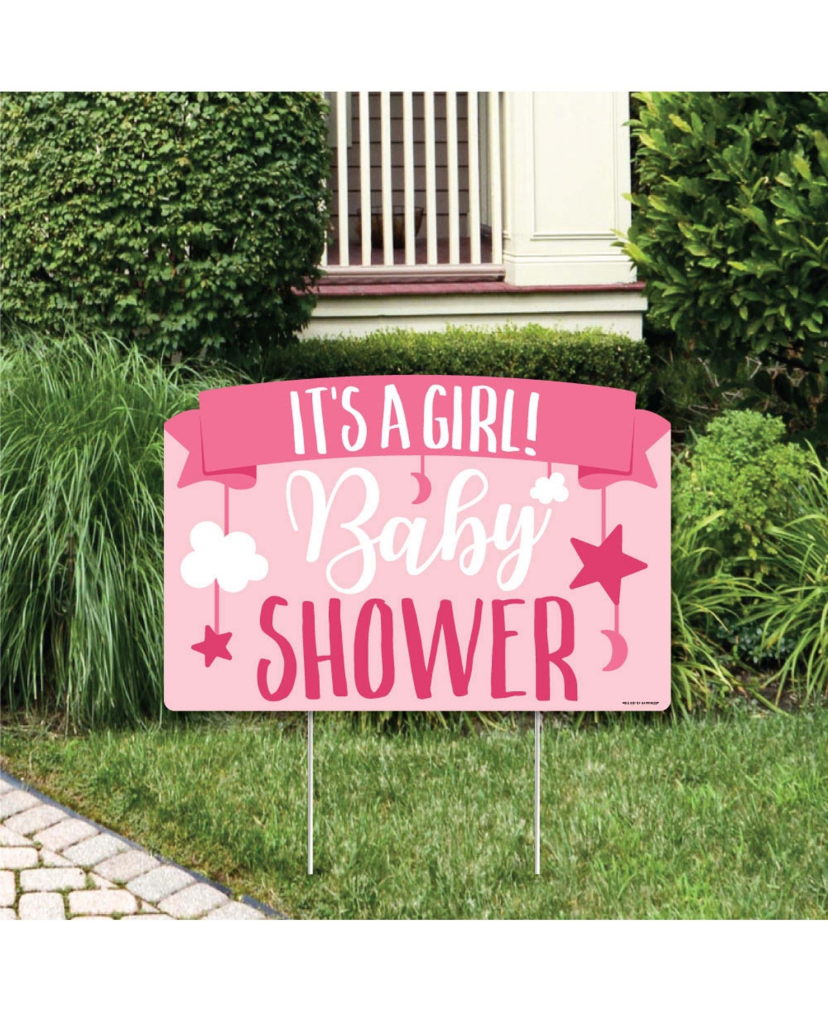 Its a Girl - Pink Baby Shower Yard Sign Lawn Decorations - Party Yardy Sign
