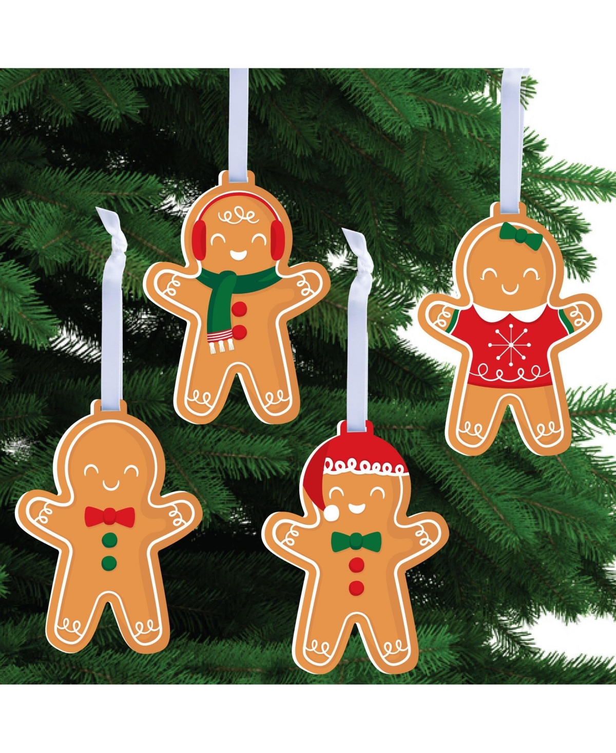 Gingerbread Christmas - Holiday Decor - Christmas Tree Ornaments - Set of 12