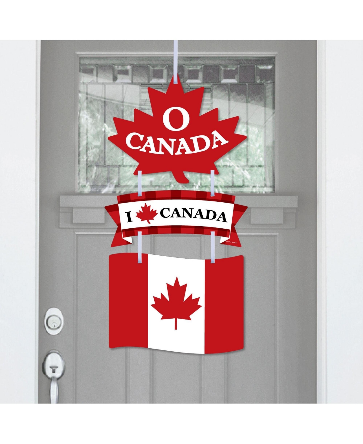 Canada Day - Hanging Porch Outdoor Decorations - Front Door Decor - 3 Piece Sign