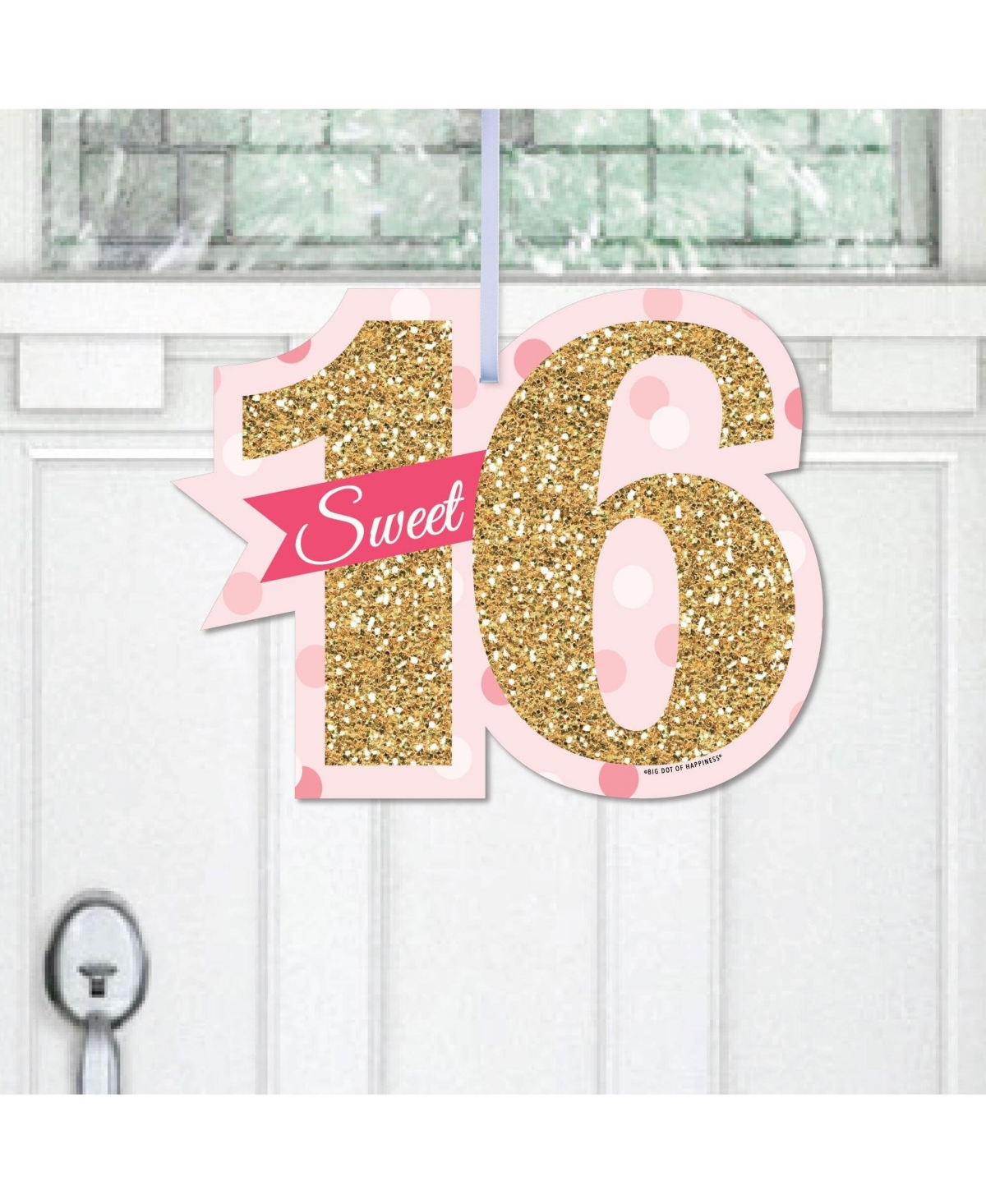 Sweet 16 - Hanging Porch 16th Birthday Party Outdoor Front Door Decor 1 Pc Sign