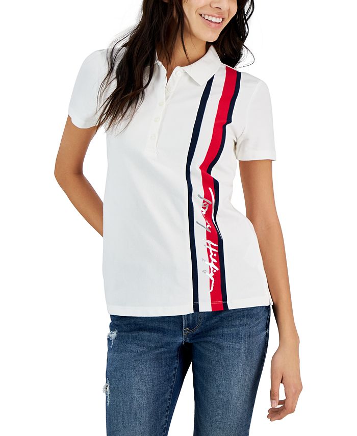 het ergste gevaarlijk Grappig Tommy Hilfiger Women's Signature Stripe Polo Shirt & Reviews - Tops - Women  - Macy's