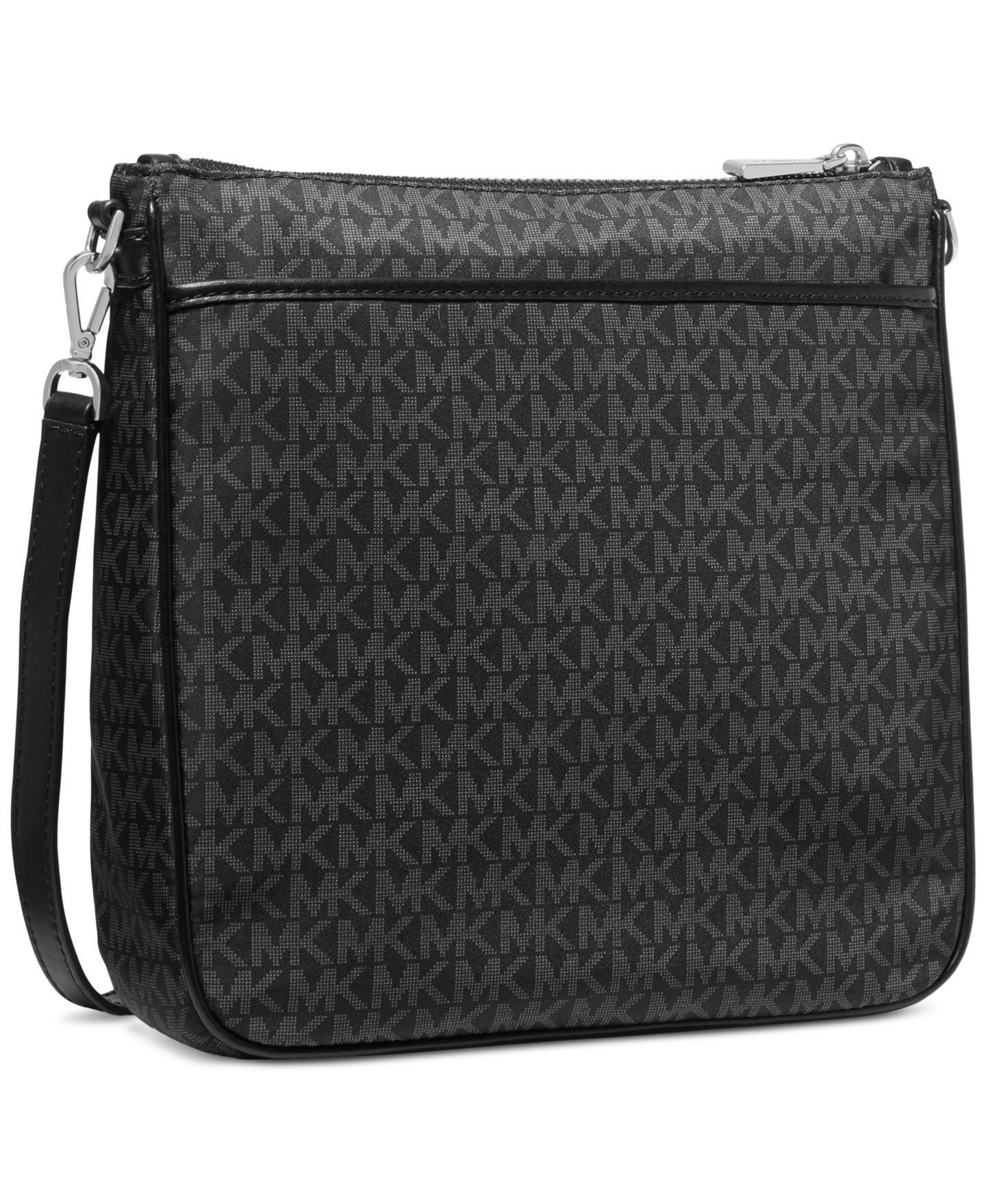 Женская сумка Michael Kors Logo Jet Set Charm Large North South Nylon Crossbody, цвет: Чёрный / Серебряный — фото 4