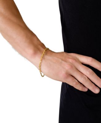 Paperclip Link Chain Bracelet in 14k Gold 9" 