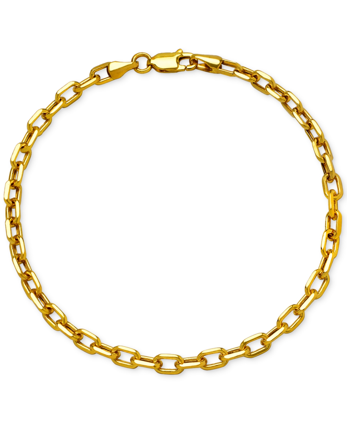 Paperclip Link Chain Bracelet in 14k Gold 7-1/2" - Yellow Gold