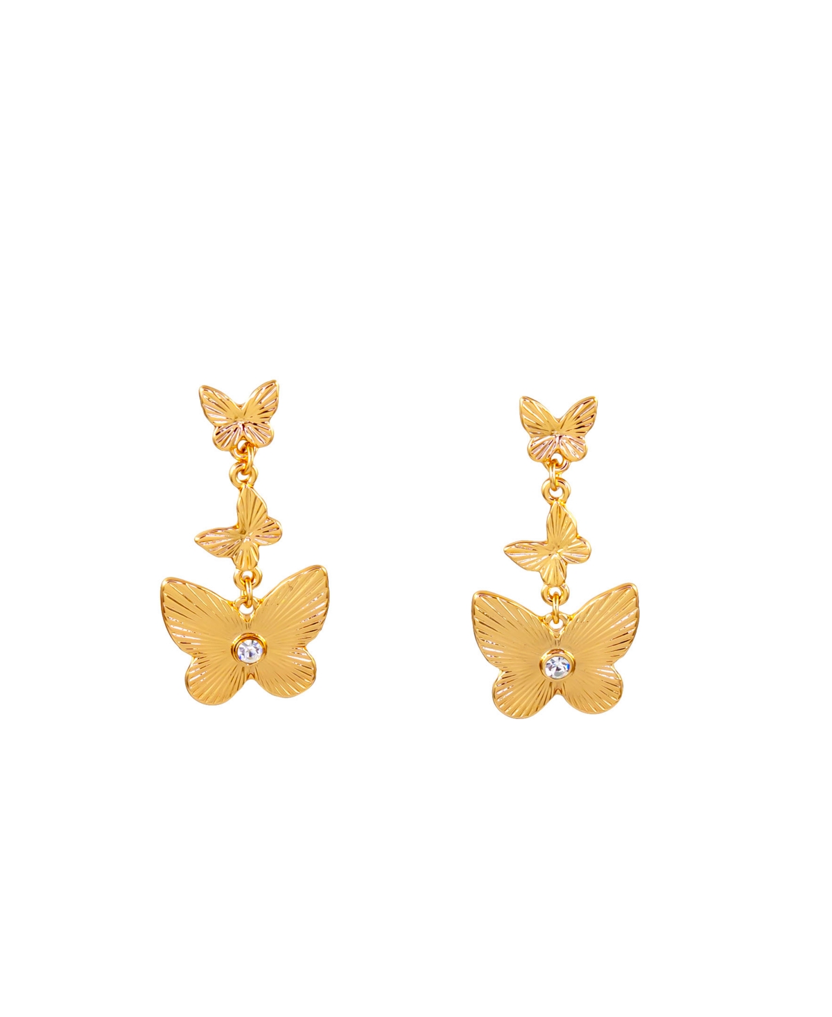 Laura Ashley Pierced Earring Butterfly With Stones Earring In Crystal