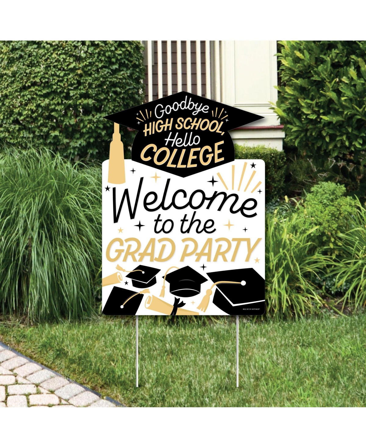 Goodbye High School, Hello College - Decor Graduation Party Welcome Yard Sign