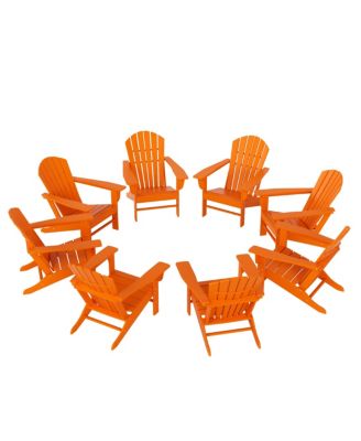 All-Weather Contoured Outdoor Poly Adirondack Chair (Set of 8)