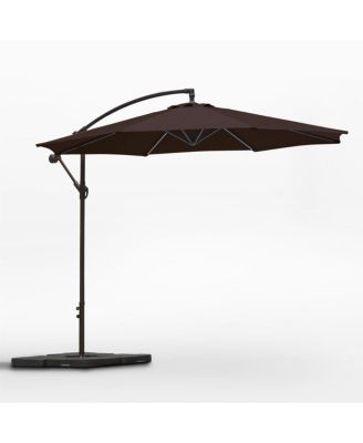 10 ft Outdoor Patio Cantilever Umbrella with Weight Base