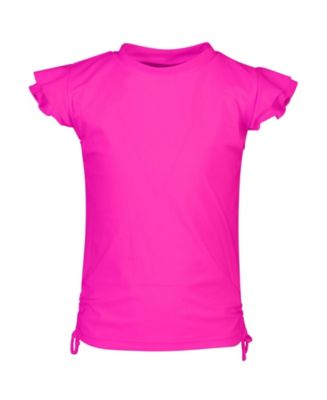 Snapper Rock Girls Toddler|Child Neon Queen Pink Flutter Sleeve Rash ...