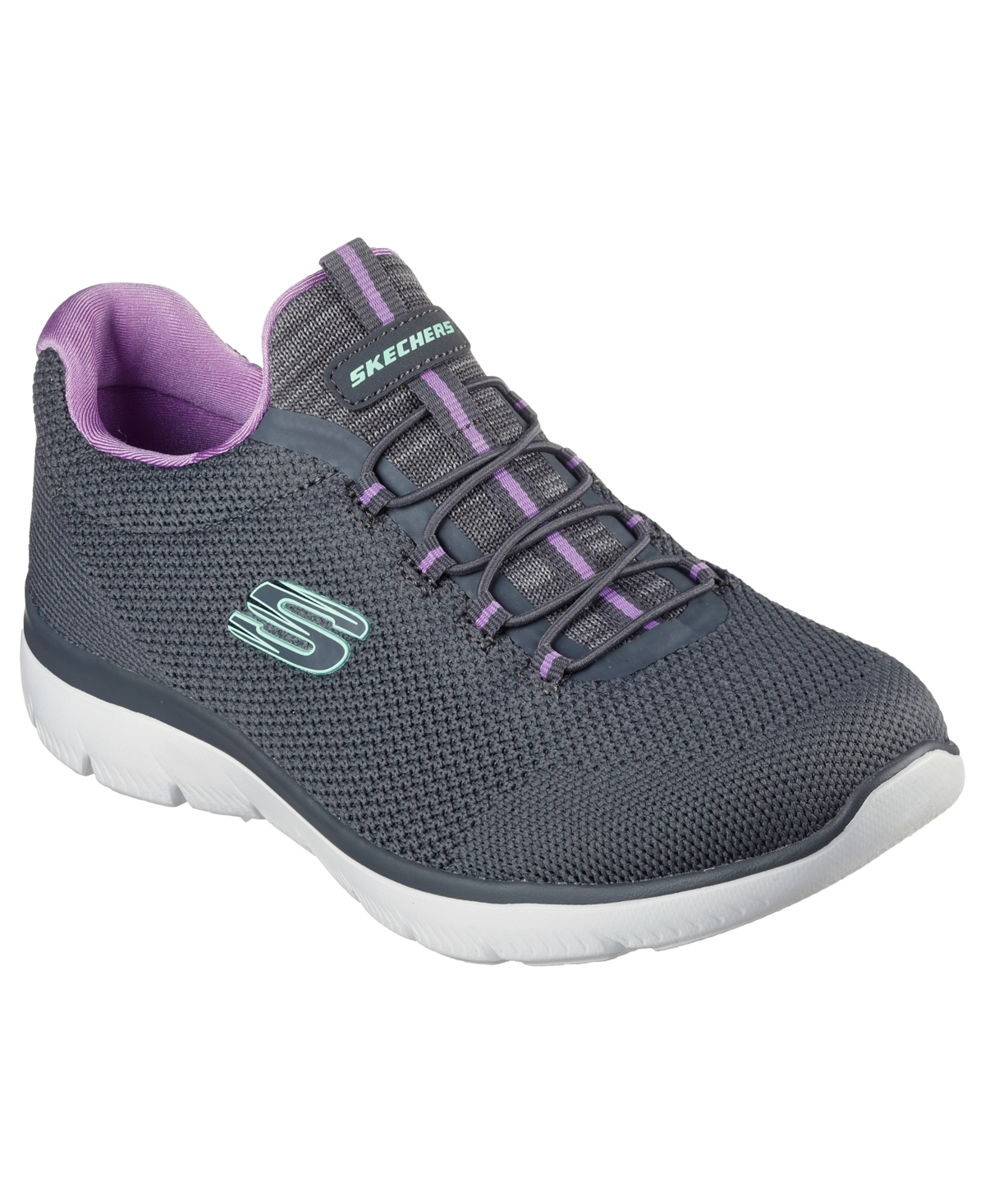 Women's Summits - Cool Classic Wide Width Athletic Walking Sneakers from Finish Line - Charcoal, Lavendar