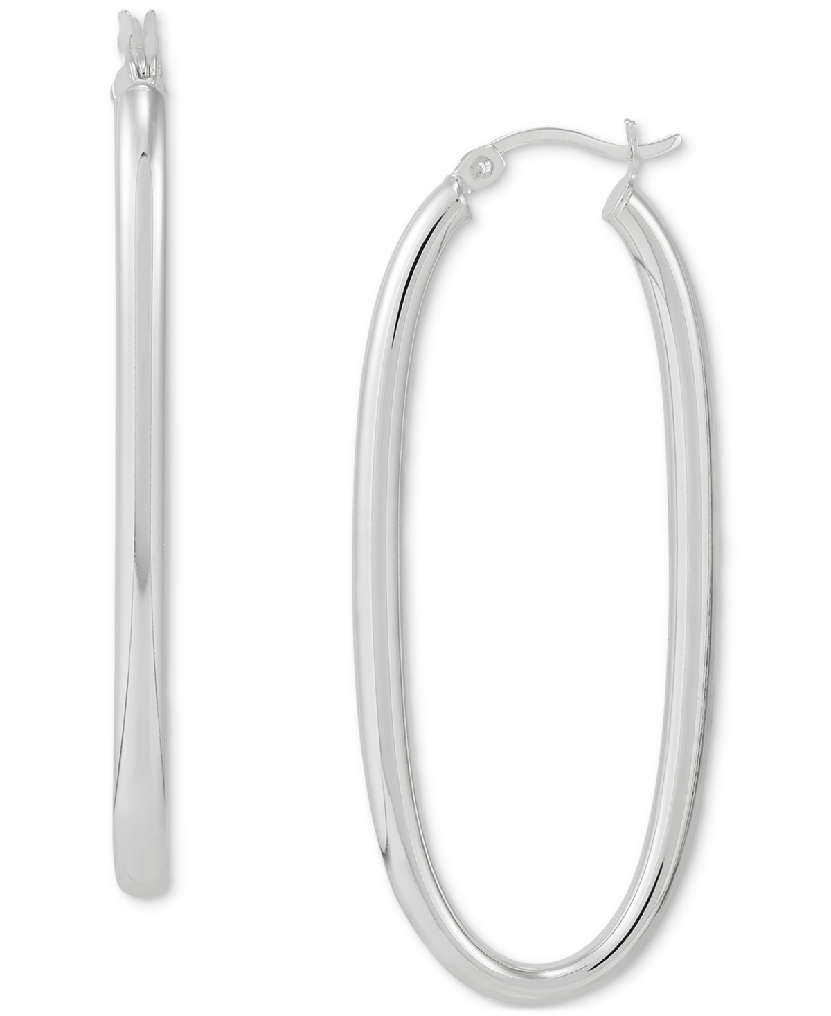 Giani Bernini Oval Medium Tube Hoop Earrings 45mm, Created For Macy's In Silver