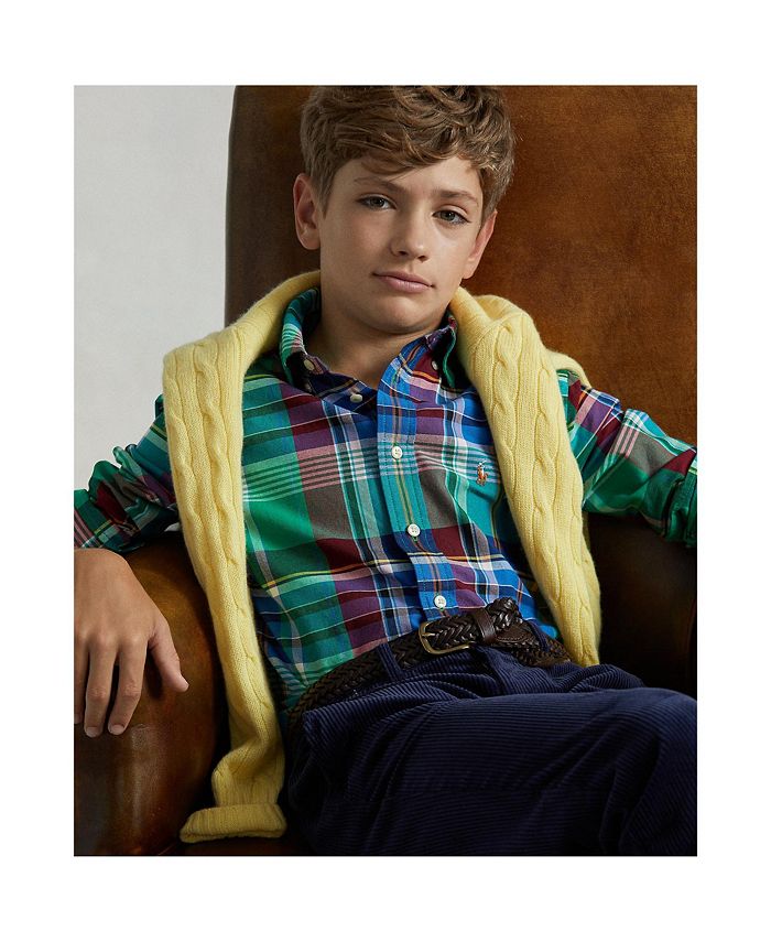 Polo Ralph Lauren Toddler and Little Boys Plaid Cotton Oxford Shirt