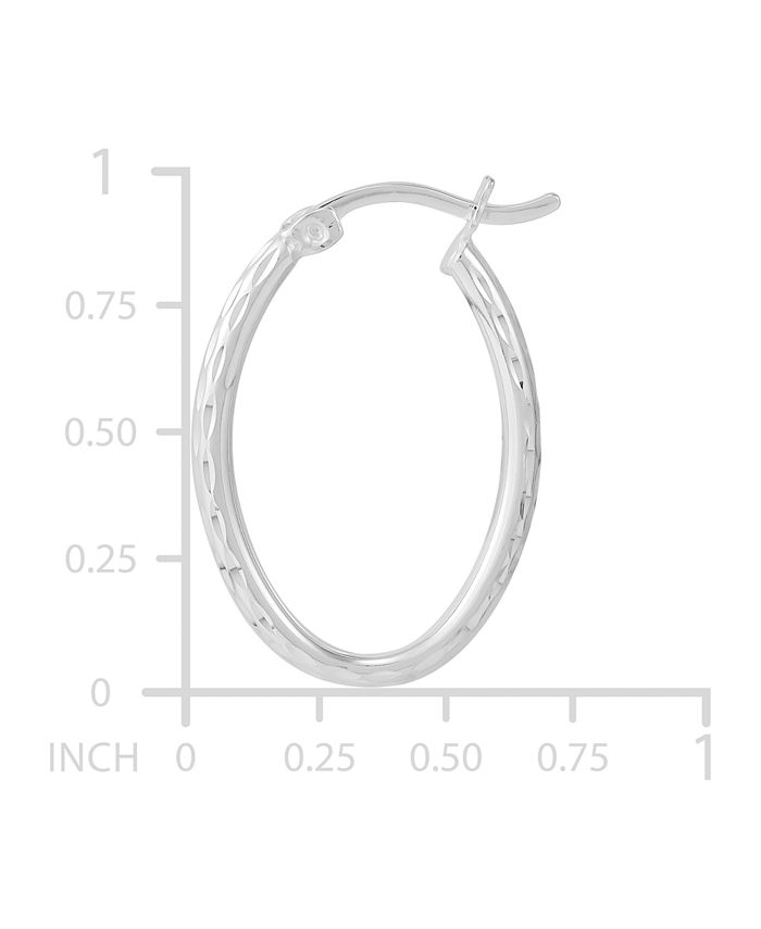 Giani Bernini Textured Oval Hoop Earrings 25mm, Created for Macy's - Macy's