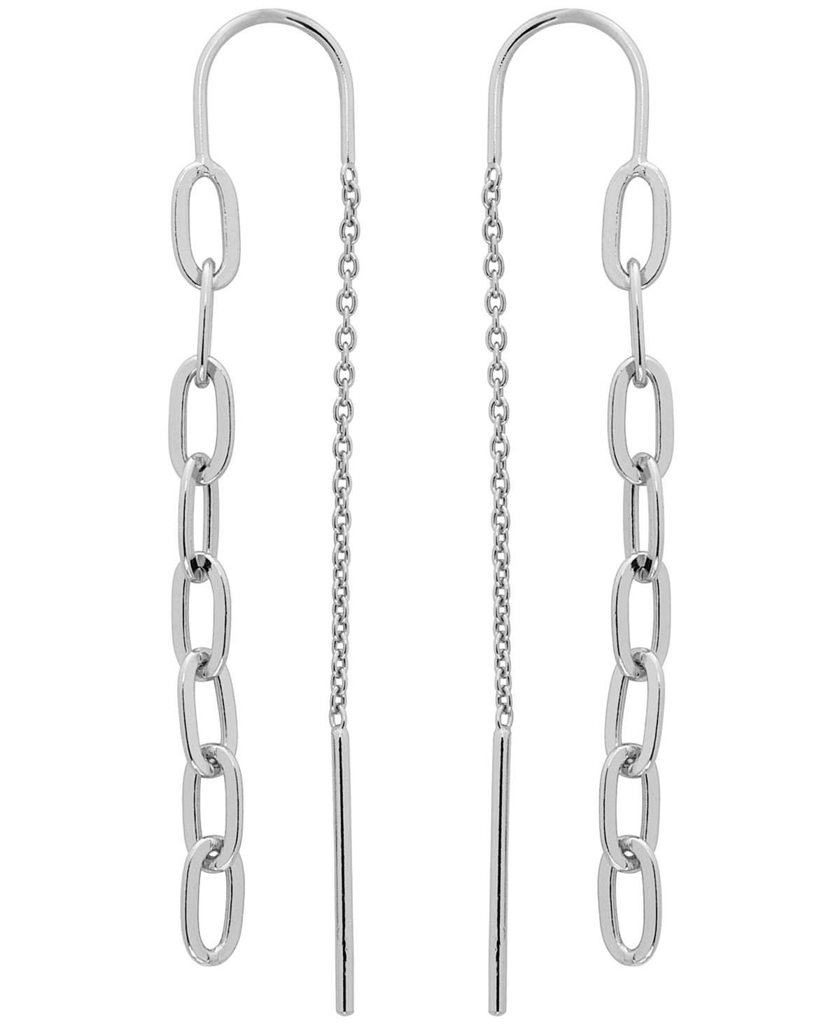 Giani Bernini Chain Link Threader Drop Earrings In 18k Gold-plated Sterling Silver, Created For Macy's (also In St