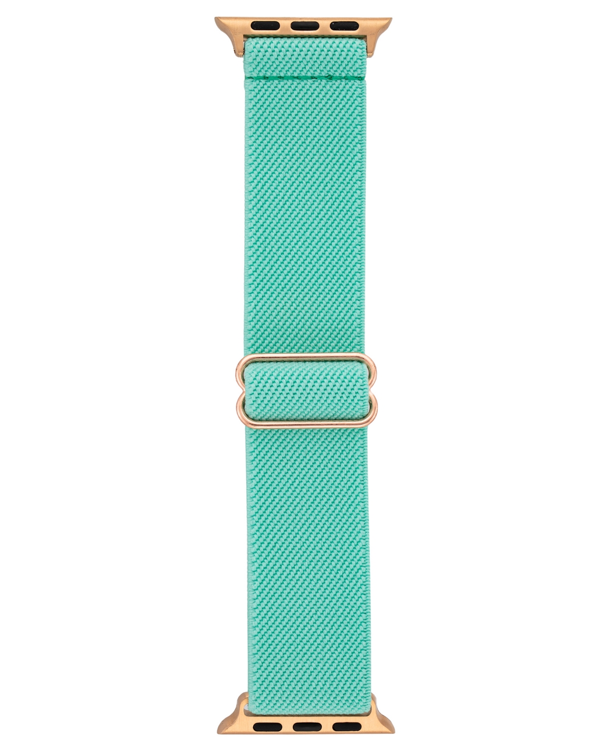 Women's Teal Woven Elastic Band Compatible with 38/40/41mm Apple Watch - Teal, Rose Gold-Tone