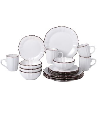 Scalloped Edge 16 Piece Service for 4 Dinnerware Set