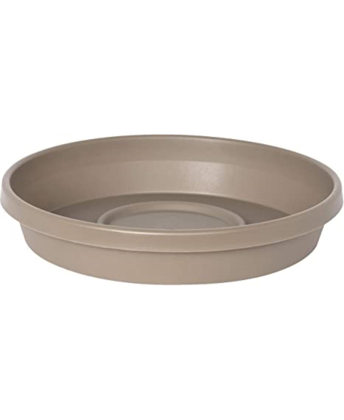 Terra Round Plastic Saucer, Stone Grey, 12in - Gray