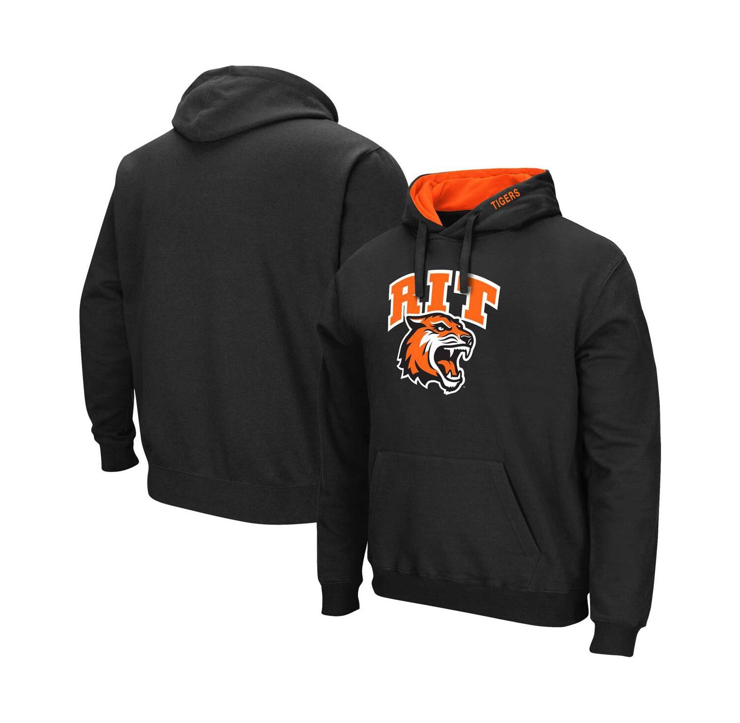 Men's Black Rochester Institute of Technology Tigers Arch & Logo Pullover Hoodie
