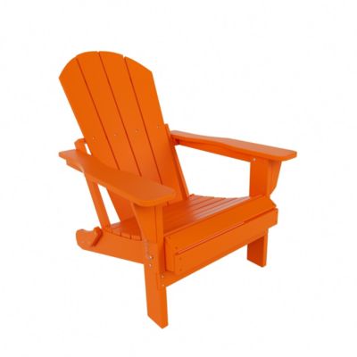 Classic Folding Adirondack Chair with Footrest Ottoman Set