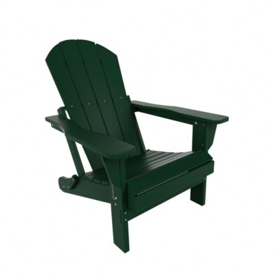 Classic Folding Adirondack Chair with Footrest Ottoman Set