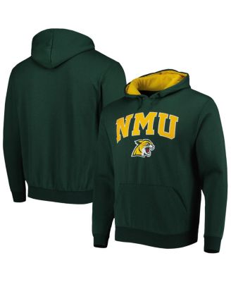Men's Green Northern Michigan Wildcats Arch & Logo Pullover Hoodie