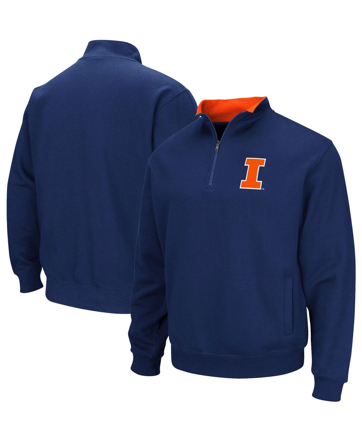 Colosseum Men's  Navy Illinois Fighting Illini Big And Tall Tortugas Logo Quarter-zip Sweatshirt In Navy