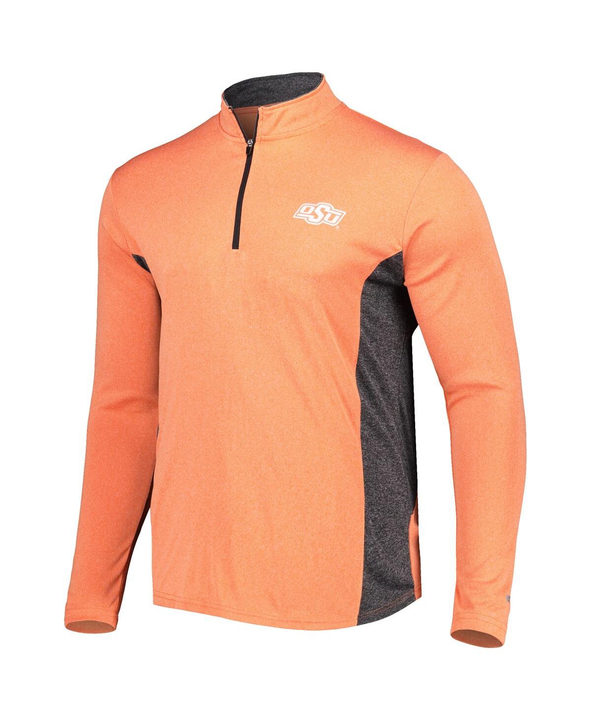Men's Colosseum Black Oklahoma State Cowboys Audible Quarter-Zip Pullover Windshirt Jacket - Black