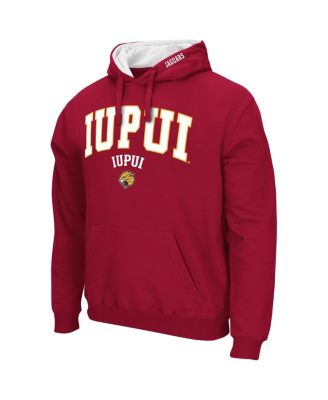 Men's Crimson IUPUI Jaguars Arch & Logo Pullover Hoodie