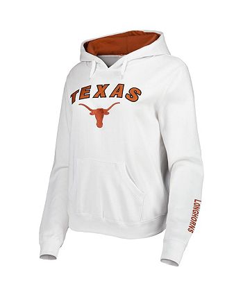Colosseum Women's White Texas Longhorns Arch & Logo Pullover Hoodie ...