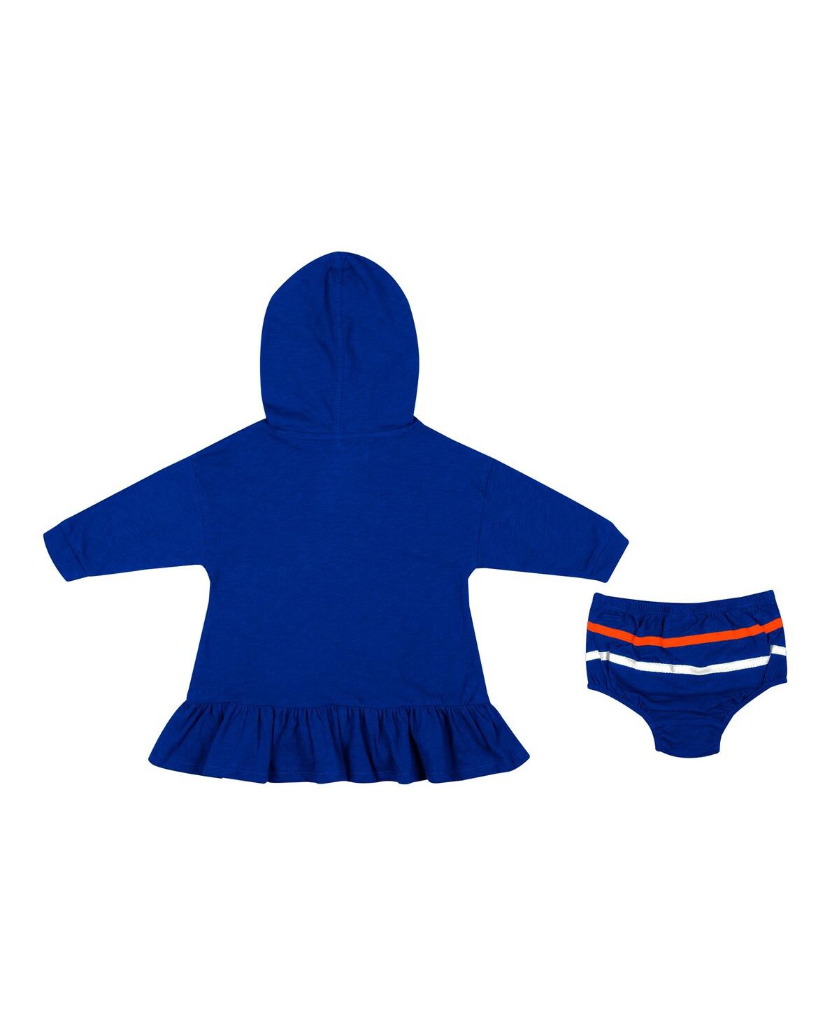 Colosseum Girls Infant  Royal Florida Gators Winifred Hoodie Dress And Bloomer Set In Royal