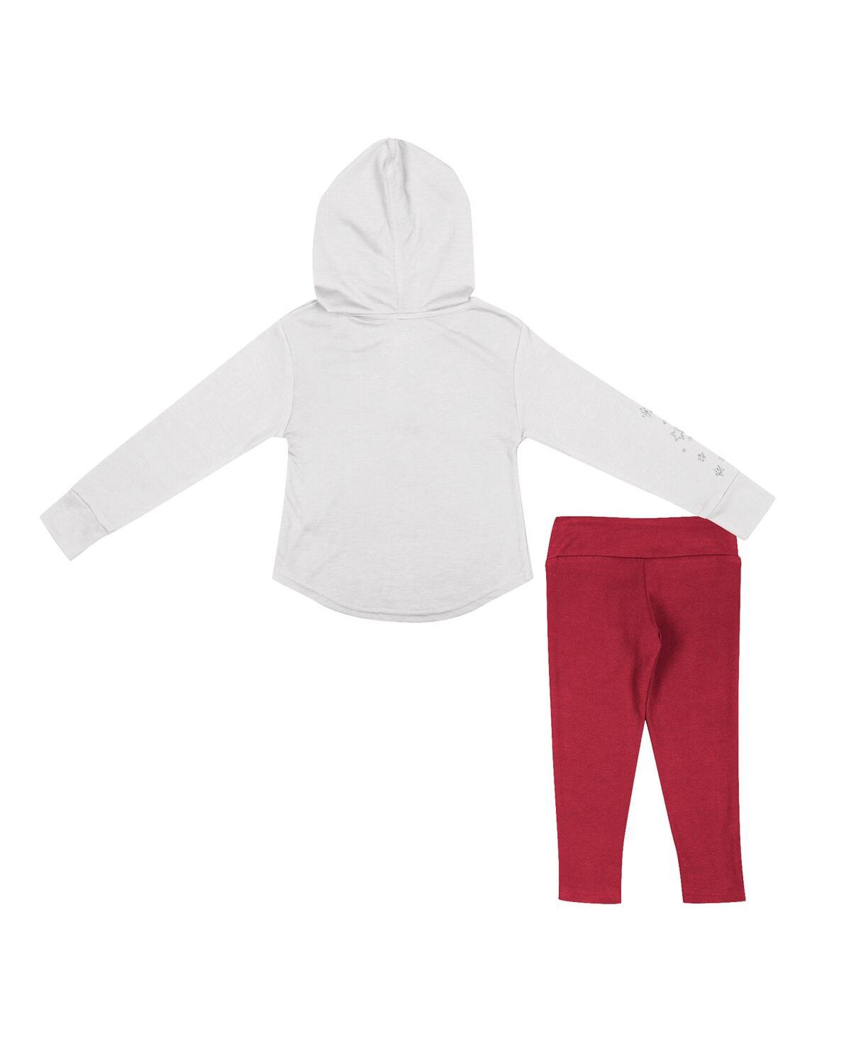 Toddler Girls Colosseum Crimson Oklahoma Sooners Most Delightful Way Long Sleeve Hoodie T-shirt and Leggings Set - Crimson