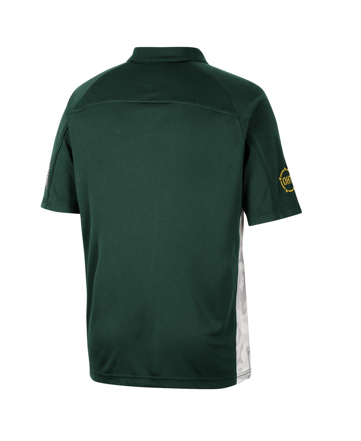 Colosseum Green Ndsu Bison Oht Military Appreciation Snow Camo Polo In Green