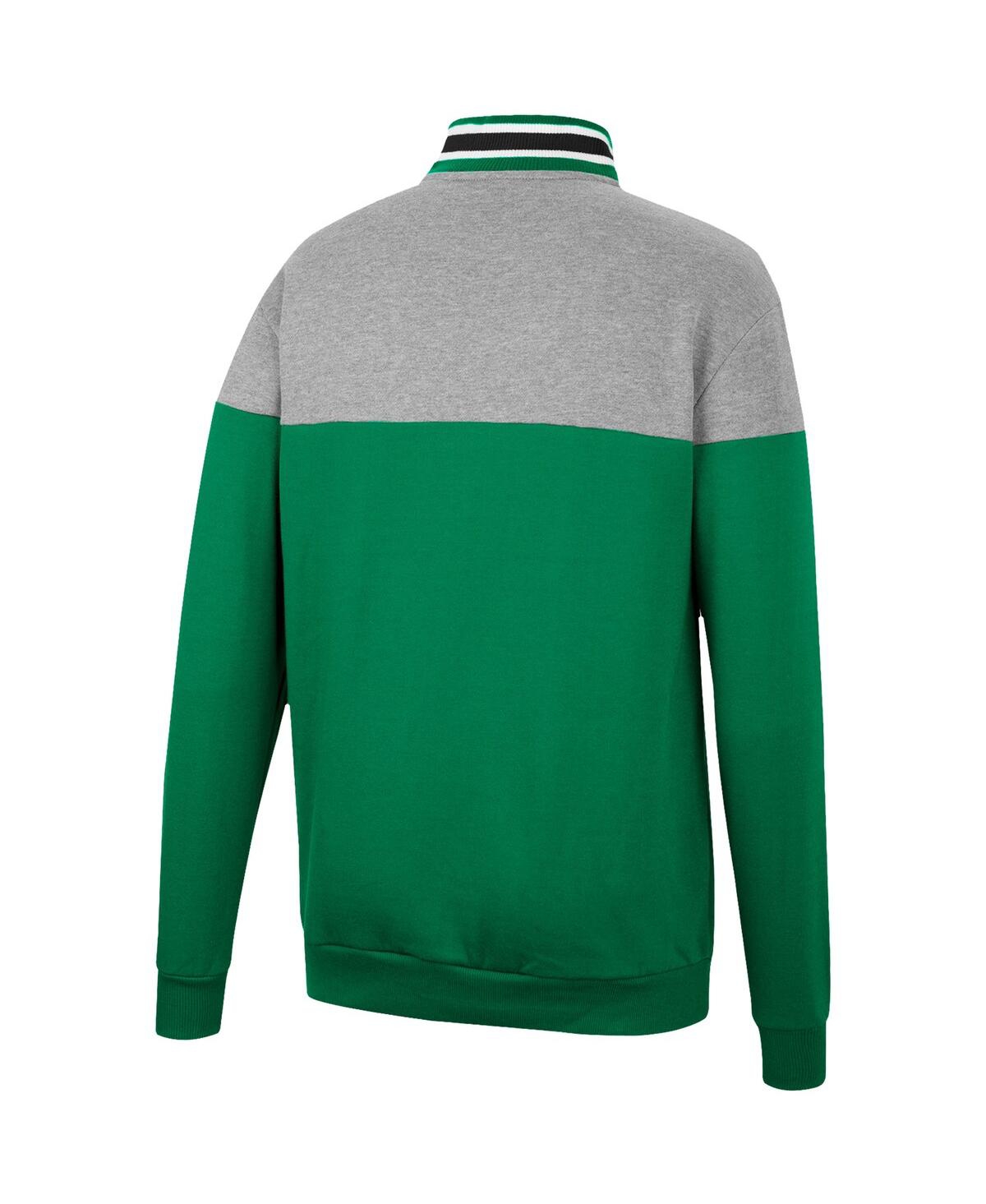 Colosseum Men's  Heathered Gray, Green Oregon Ducks Be The Ball Quarter-zip Top In Heathered Gray,green