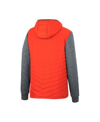 Men's Orange, Charcoal Clemson Tigers Course Herringbone Full-Zip Hoodie